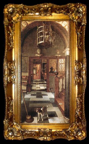 framed  HOOGSTRATEN, Samuel van View of a Corridor af, ta009-2
